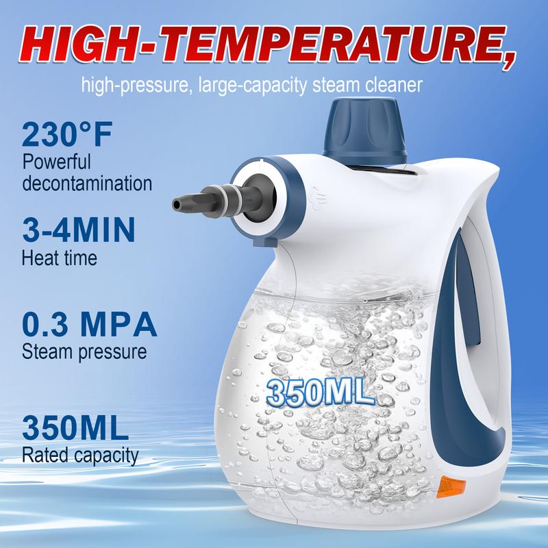 Phueut Pressurized Steam Cleaner with Smart Lock Multifunctional Handheld Steamer for Kitchen Bathroom Windows Floors - Pressure
