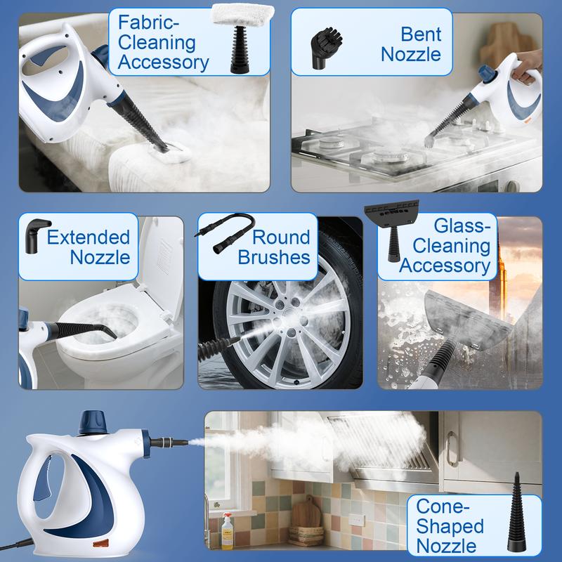 Phueut Pressurized Steam Cleaner with Smart Lock Multifunctional Handheld Steamer for Kitchen Bathroom Windows Floors - Pressure